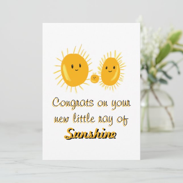 Ray of Sunshine  Invitation (Standing Front)