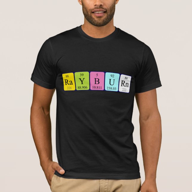 Rayburn periodic table name shirt (Front)