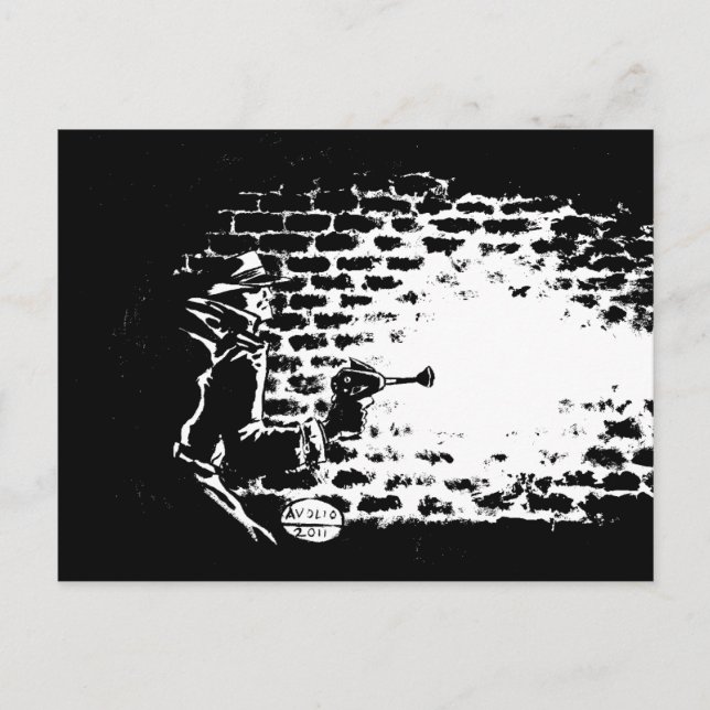 Raygun Noir postcard, artwork by Michael Avolio Postcard (Front)