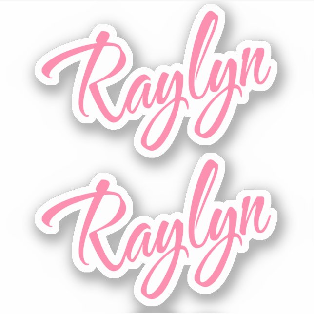 Raylyn name pink cursive lettering x2 (Front)