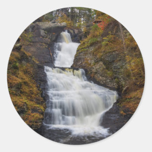 Raymondskill Falls in Autumn 2018 Classic Round Sticker