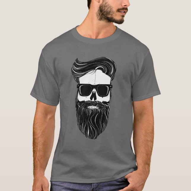 Ray's black bearded skull T-Shirt (Front)