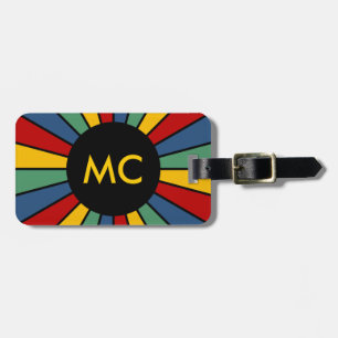 RAYS BUTTON I + your Photo, Text, Monogram Luggage Tag