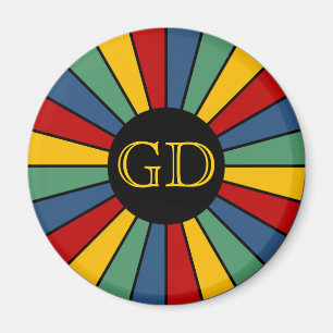 RAYS BUTTON I + your Photo, Text, Monogram Magnet