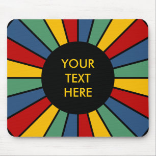 RAYS BUTTON I + your Photo, Text, Monogram Mouse Pad