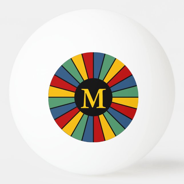 RAYS BUTTON I + your Photo, Text, Monogram Ping Pong Ball (Front)