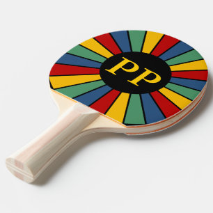 RAYS BUTTON I + your Photo, Text, Monogram Ping Pong Paddle