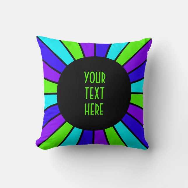 RAYS BUTTON VII + your Photo, Text, Monogram Cushion (Front)