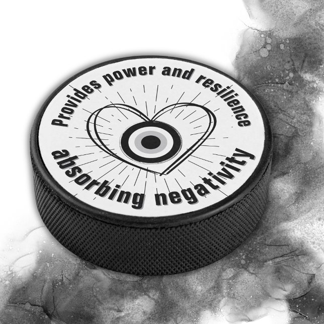 Rays, Heart , Black Evil Eye protection monogram | Hockey Puck (Creator Uploaded)