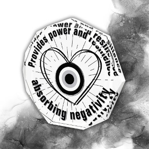 Rays, Heart , Black Evil Eye protection monogram Photo Block