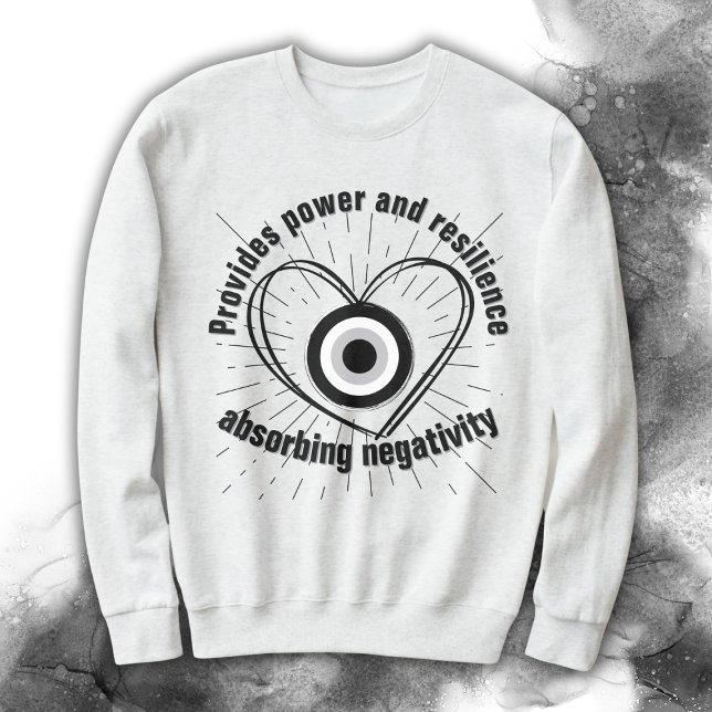 Rays, Heart , Black Evil Eye protection monogram | Sweatshirt (Creator Uploaded)