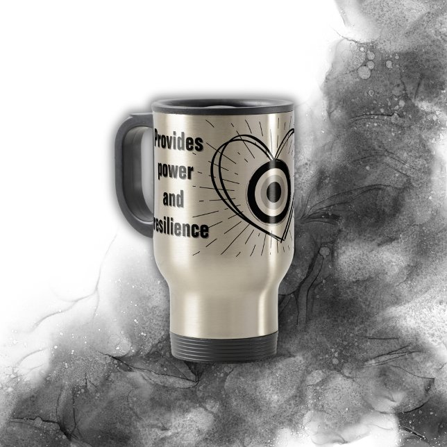 Rays, Heart , Black Evil Eye protection monogram | Travel Mug (Creator Uploaded)