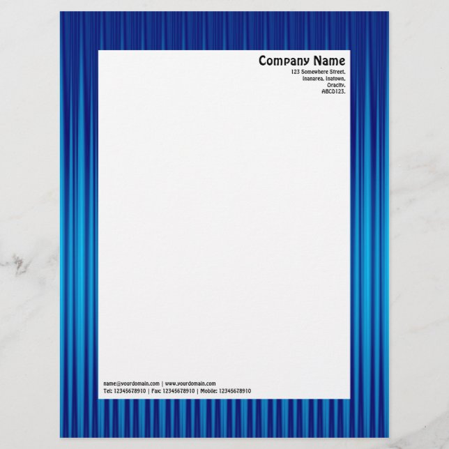 Rays II - Shades of Blue Personalised Letterhead (Front)