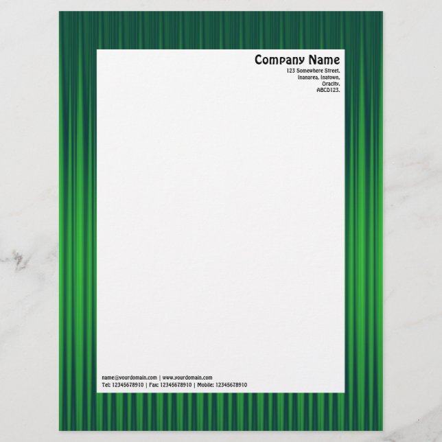 Rays II - Shades of Green Personalised Letterhead (Front)