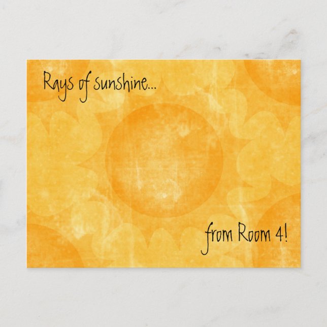Rays of sunshine (Thank You) - Customised Postcard (Front)