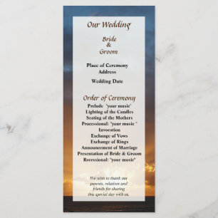 Rays of the Sun at Dawn Wedding Program Programme