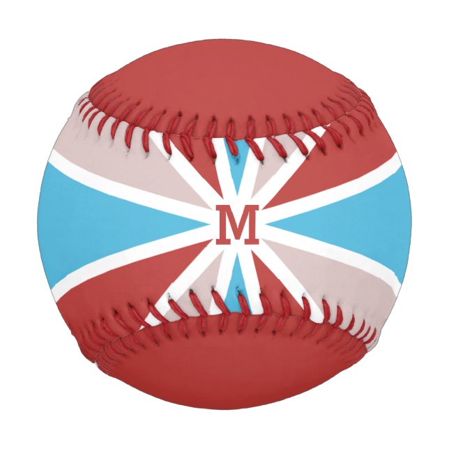 Rays Pattern custom monogram & text baseball (Front)