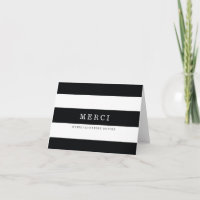 Rayures Noires Modernes Merci Cartes