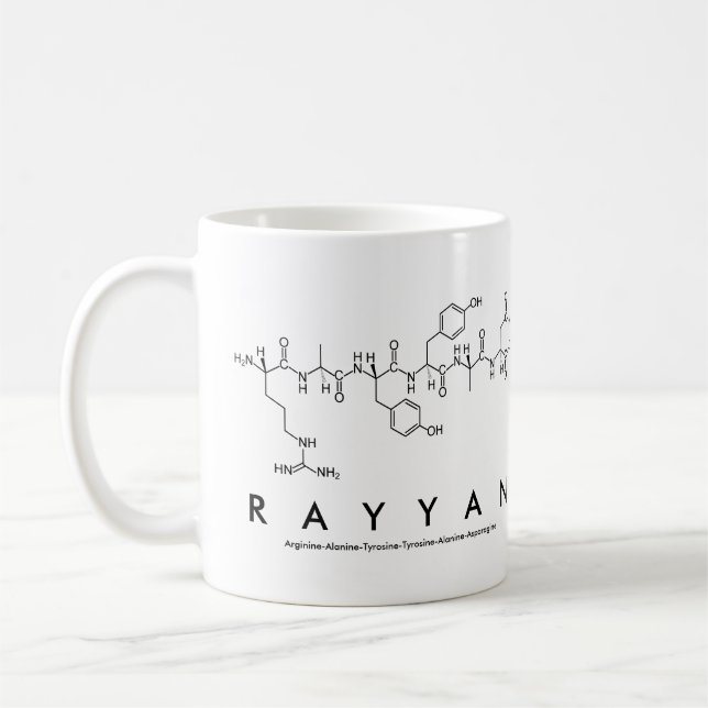 Rayyan peptide name mug (Left)