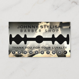 Razor blade frame loyalty business card