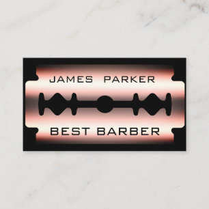Razor Blade Silver Rose Barber Modern Hair Stylist Business Card