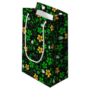 RB02.Reborn Flowers Pattern Layered.Black BG Small Gift Bag