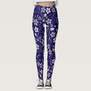 RB02.Reborn Flowers Pattern Layered - RB02BW01.DBB Leggings
