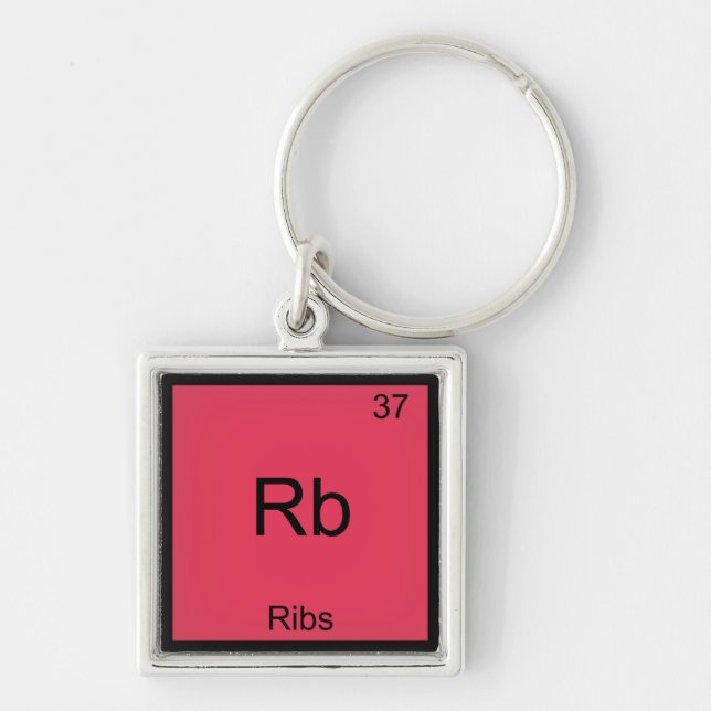 Rb - Ribs Chemistry Element Symbol Funny Key Ring (Front)