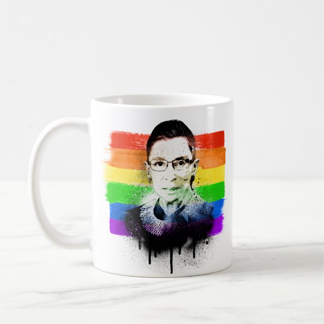 RBG Pride Flag Graffiti Coffee Mug (Left)