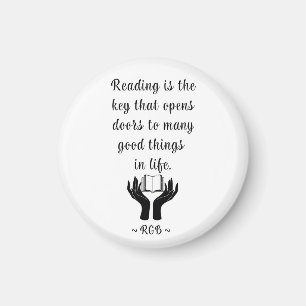 RBG Quote "Reading is the key..." magnet