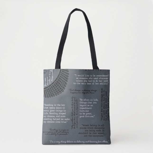 RBG Quotes - Ruth Bader Ginsburg - Shoulder Tote (Front)
