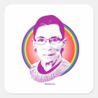 RBG Rainbow Justice Purple Square Sticker