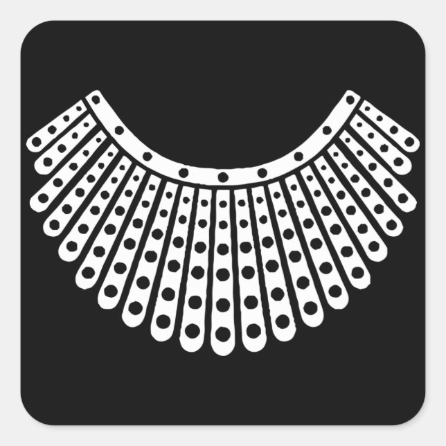 RBG Ruth Bader Ginsburg Glitter Favourite Collar Square Sticker (Front)