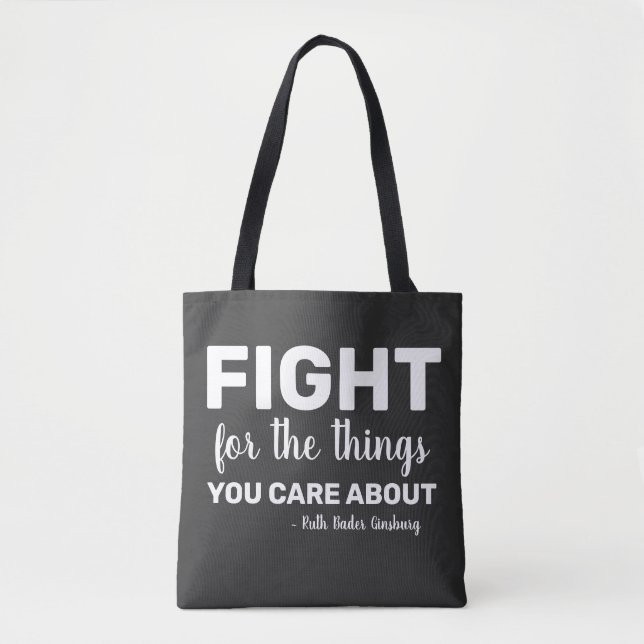 RBG Ruth Bader Ginsburg Quotes Feminist Liberal Tote Bag (Front)