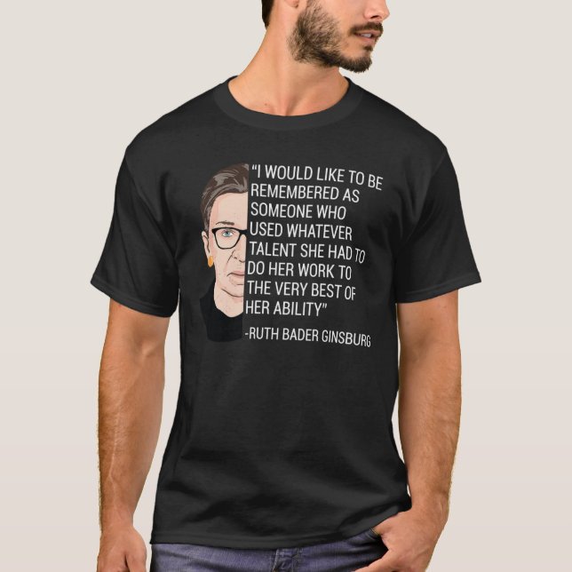 RBG Ruth Bader Ginsburg Tribute RIP T-Shirt (Front)