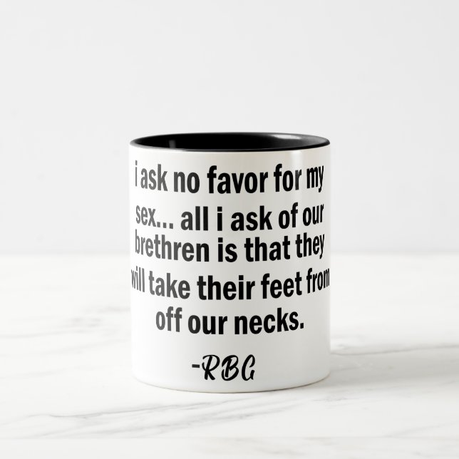 RBG, Ruth Badger Ginsburg, Strong Woman Two-Tone Coffee Mug (Center)