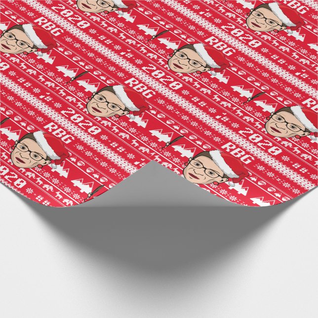 RBG Ugly Christmas Sweater Wrapping Paper (Corner)