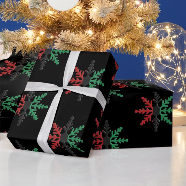 RBG UNIA African-American Kwanzaa Snowflakes Wrapping Paper (Holidays)