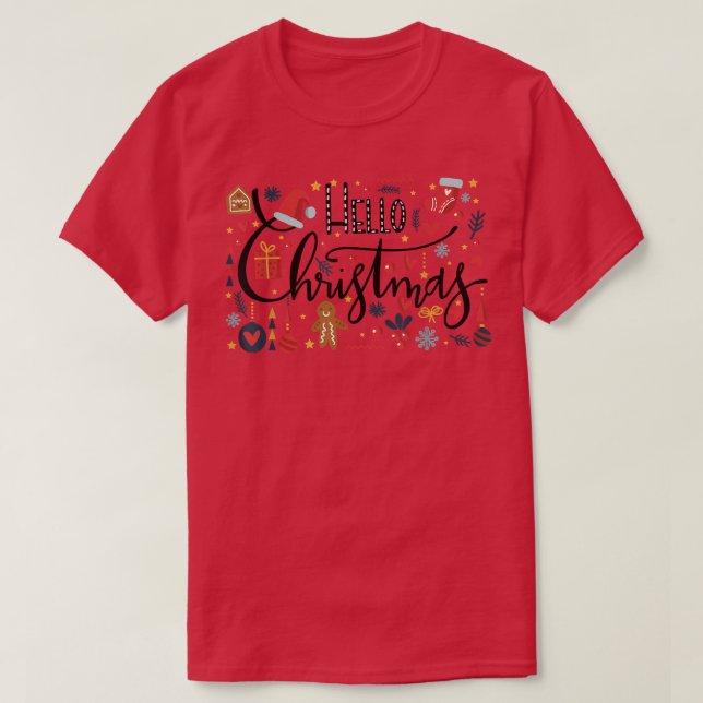 RbRQ Hello Christmas 20211 Merry Xmas Matching Fam T-Shirt (Design Front)