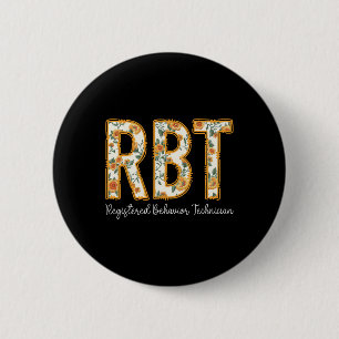 Rbt Registered Behaviour Technician Fall Floral Th 6 Cm Round Badge
