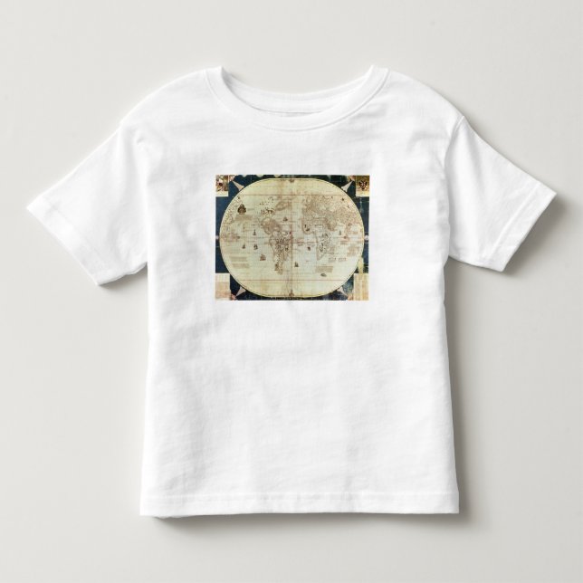 Rc C 2487 Map of the World, designed by Sebastien Toddler T-Shirt (Front)