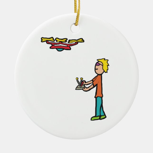 RC Drone Flying Ceramic Tree Decoration (Front)