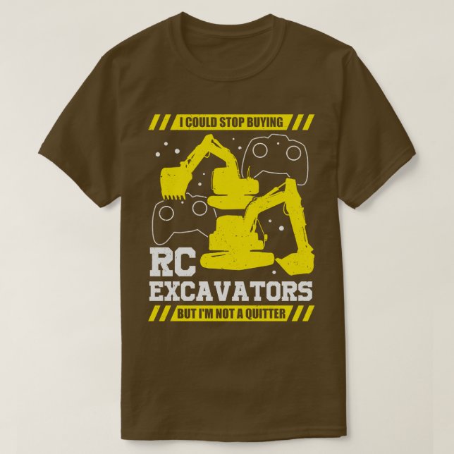 RC Excavator Construction Vehicle Digger Gift T-Shirt (Design Front)