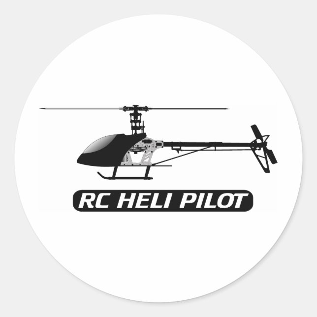 RC Helicopter Pilot Classic Round Sticker (Front)