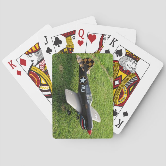 RC P-40 Aeroplane getting ready to Take Off Playing Cards (Back)