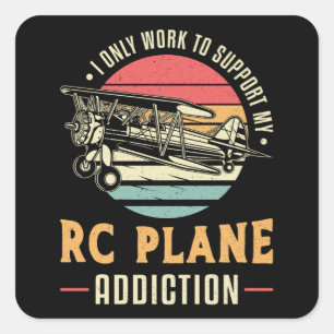 RC Plane Addiction Aeroplane Aircraft RC Planes Square Sticker