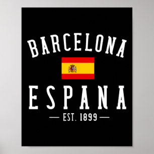 Rcelona Espana Spain Est. Souvenir Flag Map Vacati Poster