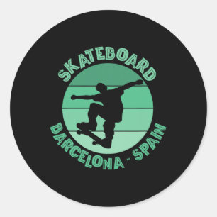Rcelona Skateboarder Urn Skateboarding Classic Round Sticker