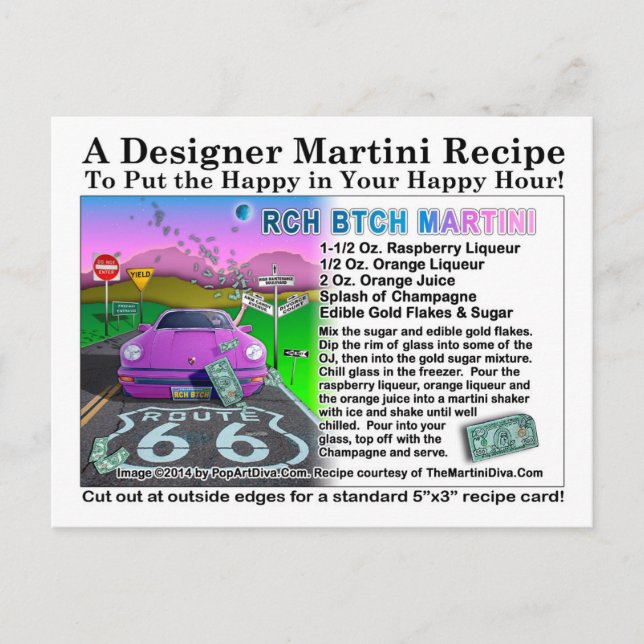 RCH BTCH Martini Recipe Postcard (Front)