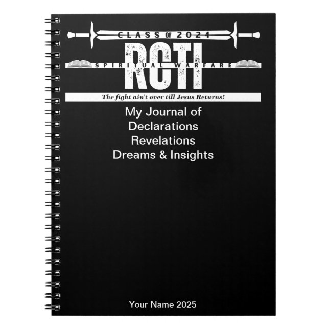 RCTI 2025 Spiritual Warfare Journal (Black) (Front)